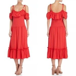 Rebecca Minkoff Red Mojave Midi Dress L NWOT